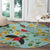 Aloha Hawaii Round Carpet I'iwi on Mamane Pastel Turquoise