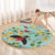 Aloha Hawaii Round Carpet I'iwi on Mamane Pastel Turquoise