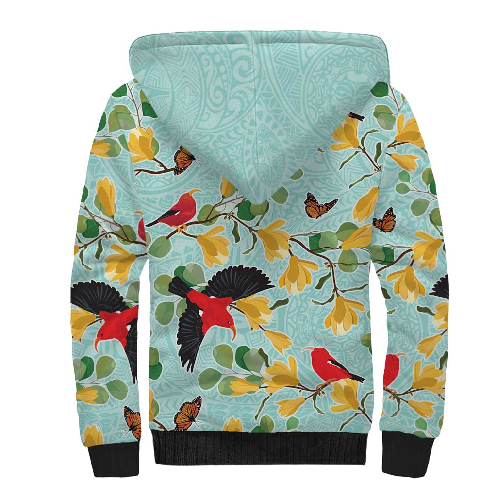 Aloha Hawaii Sherpa Hoodie I'iwi on Mamane Pastel Turquoise LT7 - Polynesian Pride