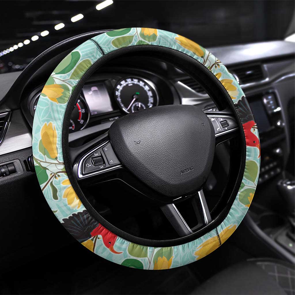 Aloha Hawaii Steering Wheel Cover I'iwi on Mamane Pastel Turquoise