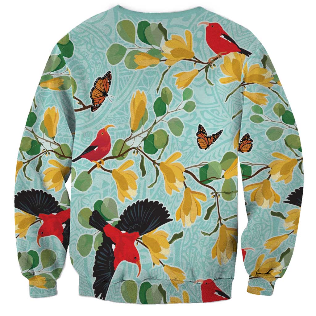 Aloha Hawaii Sweatshirt I'iwi on Mamane Pastel Turquoise LT7 - Polynesian Pride