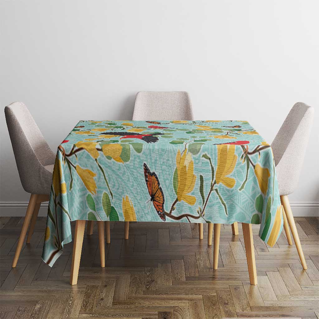 Aloha Hawaii Tablecloth I'iwi on Mamane Pastel Turquoise LT7 - Polynesian Pride