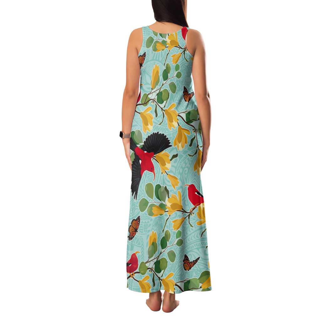 Aloha Hawaii Tank Maxi Dress I'iwi on Mamane Pastel Turquoise LT7 - Polynesian Pride
