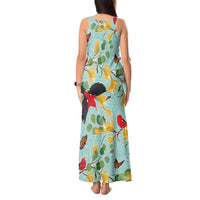 Aloha Hawaii Tank Maxi Dress I'iwi on Mamane Pastel Turquoise LT7 - Polynesian Pride