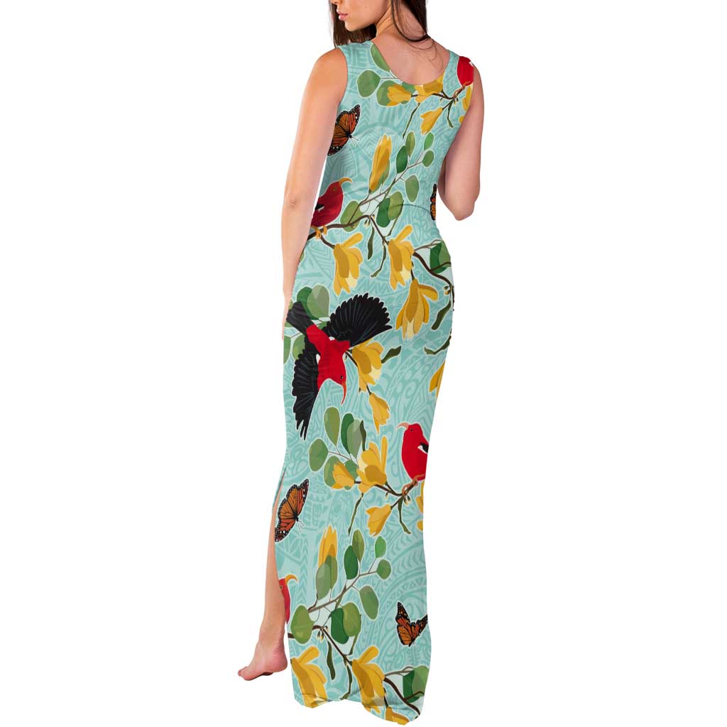 Aloha Hawaii Tank Maxi Dress I'iwi on Mamane Pastel Turquoise LT7 - Polynesian Pride