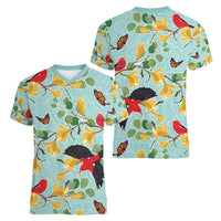Aloha Hawaii Women V-Neck T-Shirt I'iwi on Mamane Pastel Turquoise LT7 - Polynesian Pride