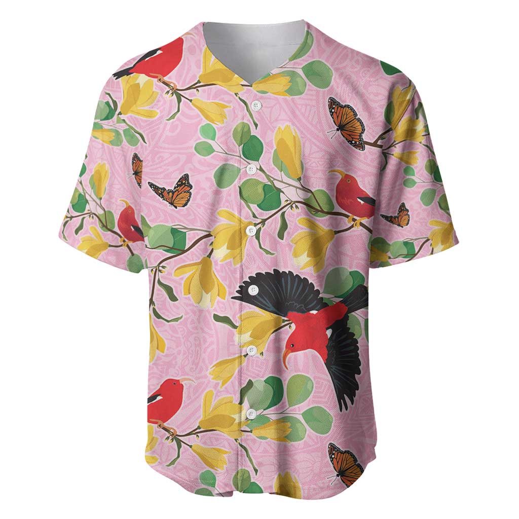 Aloha Hawaii Baseball Jersey I'iwi on Mamane Pastel Pink