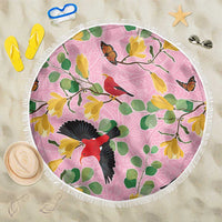 Aloha Hawaii Beach Blanket I'iwi on Mamane Pastel Pink LT7 One Size 150cm Pink - Polynesian Pride