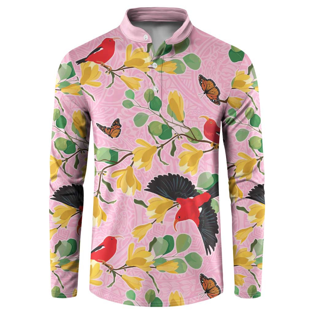 Aloha Hawaii Button Sweatshirt I'iwi on Mamane Pastel Pink
