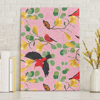 Aloha Hawaii Canvas Wall Art I'iwi on Mamane Pastel Pink