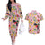 Aloha Hawaii Couples Matching Off The Shoulder Long Sleeve Dress and Hawaiian Shirt I'iwi on Mamane Pastel Pink