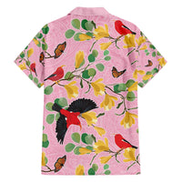 Aloha Hawaii Family Matching Off The Shoulder Long Sleeve Dress and Hawaiian Shirt I'iwi on Mamane Pastel Pink