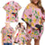 Aloha Hawaii Family Matching Off Shoulder Short Dress and Hawaiian Shirt I'iwi on Mamane Pastel Pink