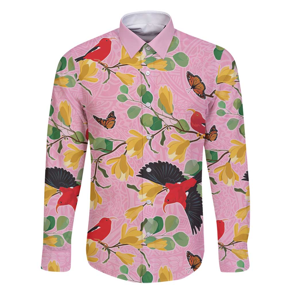 Aloha Hawaii Family Matching Puletasi and Hawaiian Shirt I'iwi on Mamane Pastel Pink