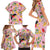 Aloha Hawaii Family Matching Short Sleeve Bodycon Dress and Hawaiian Shirt I'iwi on Mamane Pastel Pink