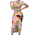 Aloha Hawaii Family Matching Short Sleeve Bodycon Dress and Hawaiian Shirt I'iwi on Mamane Pastel Pink