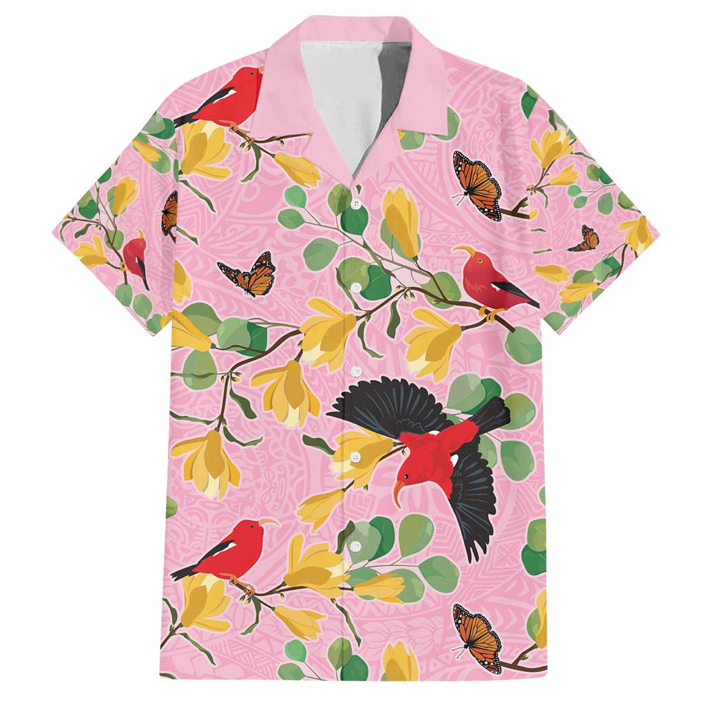 Aloha Hawaii Family Matching Tank Maxi Dress and Hawaiian Shirt I'iwi on Mamane Pastel Pink