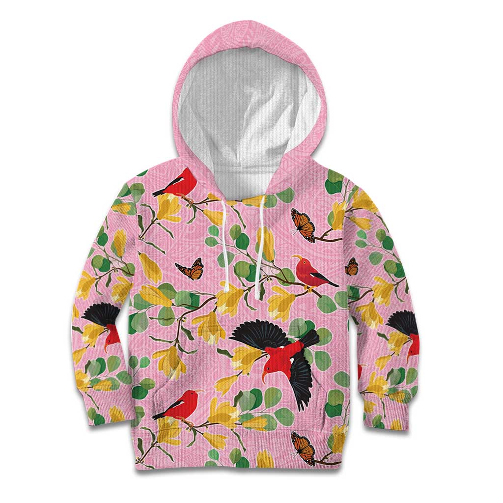 Aloha Hawaii Kid Hoodie I'iwi on Mamane Pastel Pink