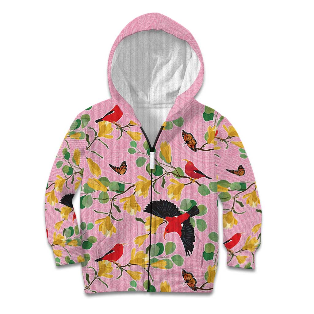 Aloha Hawaii Kid Hoodie I'iwi on Mamane Pastel Pink