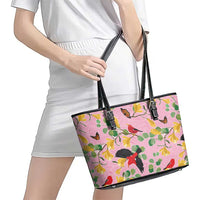 Aloha Hawaii Leather Tote Bag I'iwi on Mamane Pastel Pink LT7 - Polynesian Pride