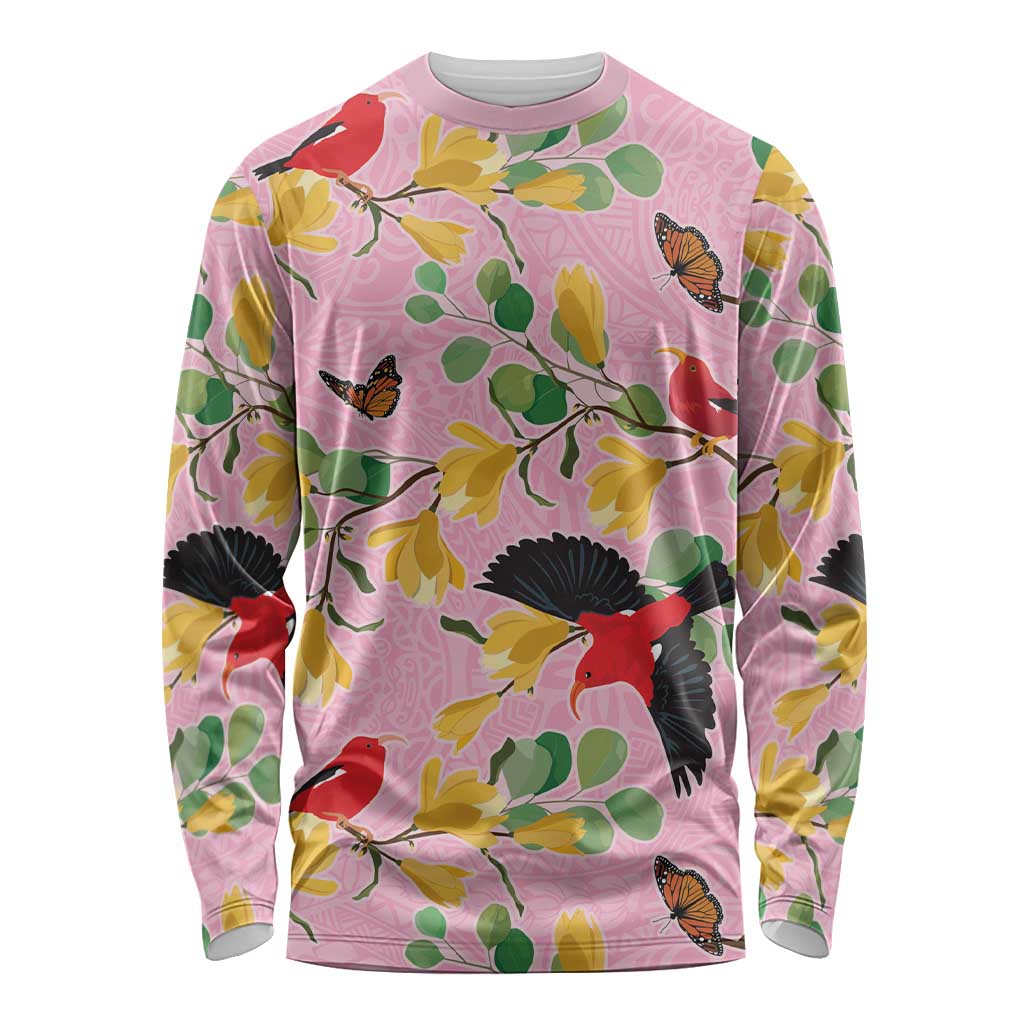 Aloha Hawaii Long Sleeve Shirt I'iwi on Mamane Pastel Pink