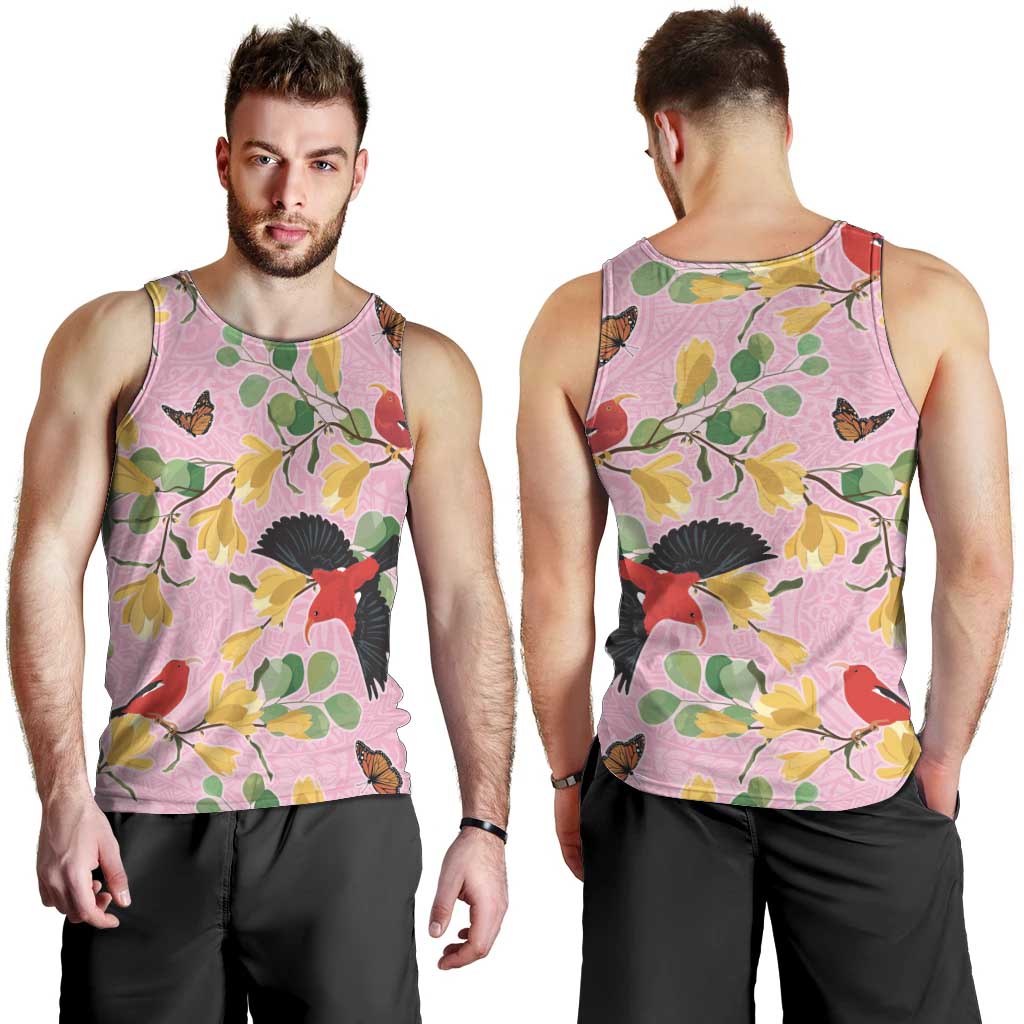 Aloha Hawaii Men Tank Top I'iwi on Mamane Pastel Pink LT7 - Polynesian Pride