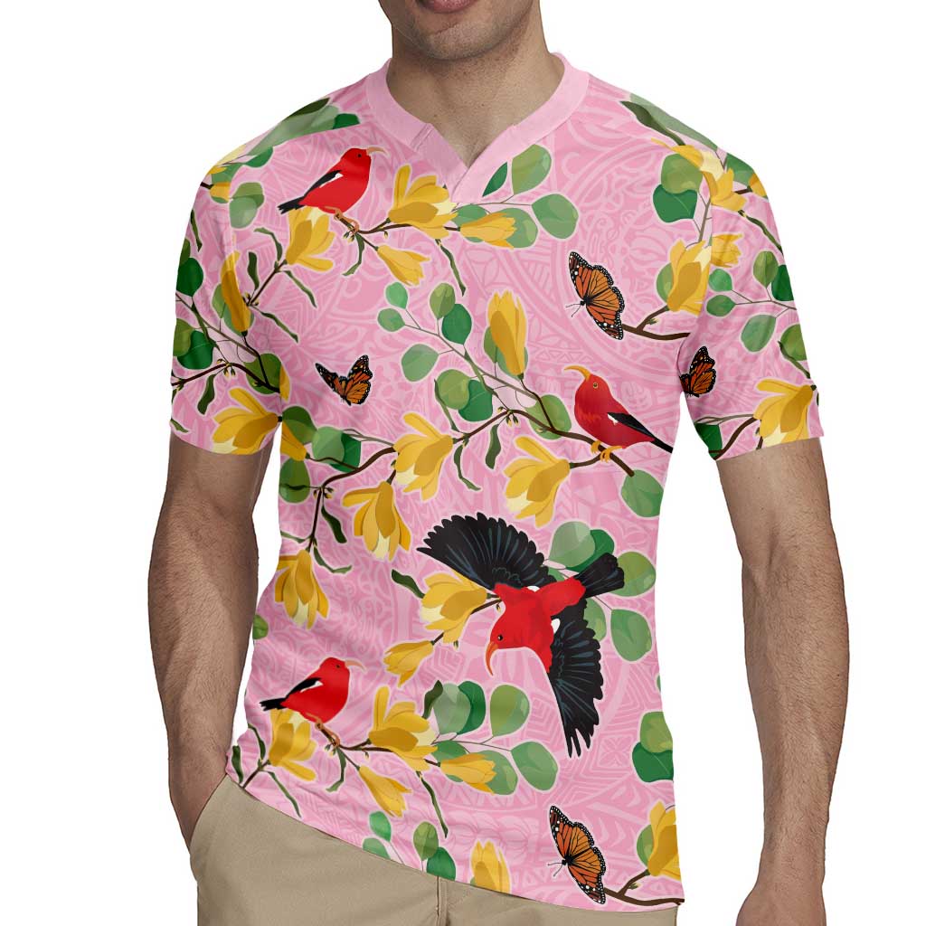 Aloha Hawaii Rugby Jersey I'iwi on Mamane Pastel Pink LT7 - Polynesian Pride