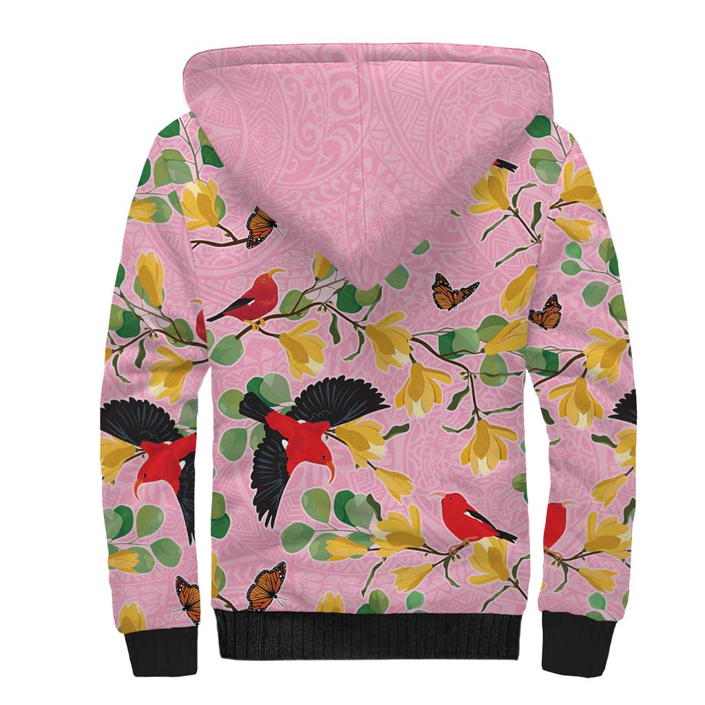 Aloha Hawaii Sherpa Hoodie I'iwi on Mamane Pastel Pink LT7 - Polynesian Pride