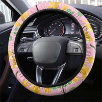 Aloha Hawaii Steering Wheel Cover I'iwi on Mamane Pastel Pink LT7 - Polynesian Pride