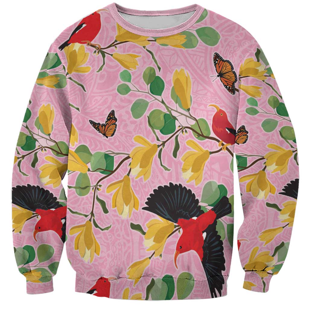 Aloha Hawaii Sweatshirt I'iwi on Mamane Pastel Pink LT7 Unisex Pink - Polynesian Pride