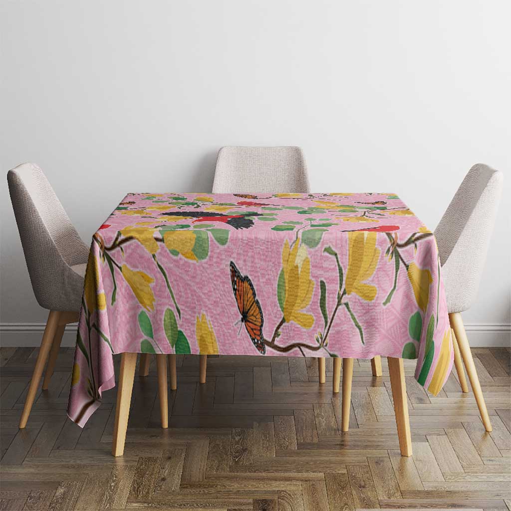 Aloha Hawaii Tablecloth I'iwi on Mamane Pastel Pink LT7 - Polynesian Pride