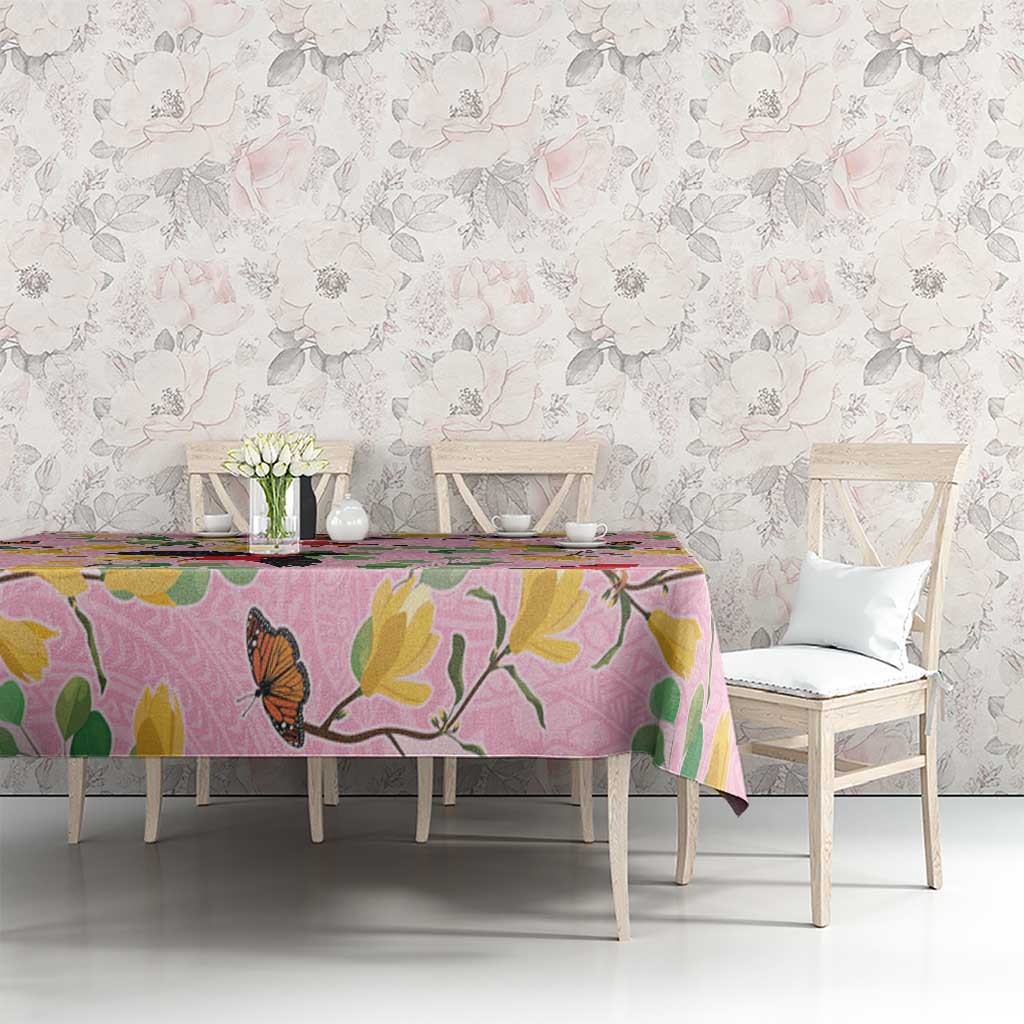 Aloha Hawaii Tablecloth I'iwi on Mamane Pastel Pink LT7 - Polynesian Pride