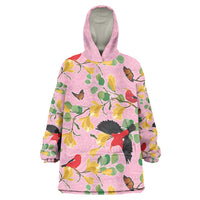 Aloha Hawaii Wearable Blanket Hoodie I'iwi on Mamane Pastel Pink LT7 One Size Pink - Polynesian Pride