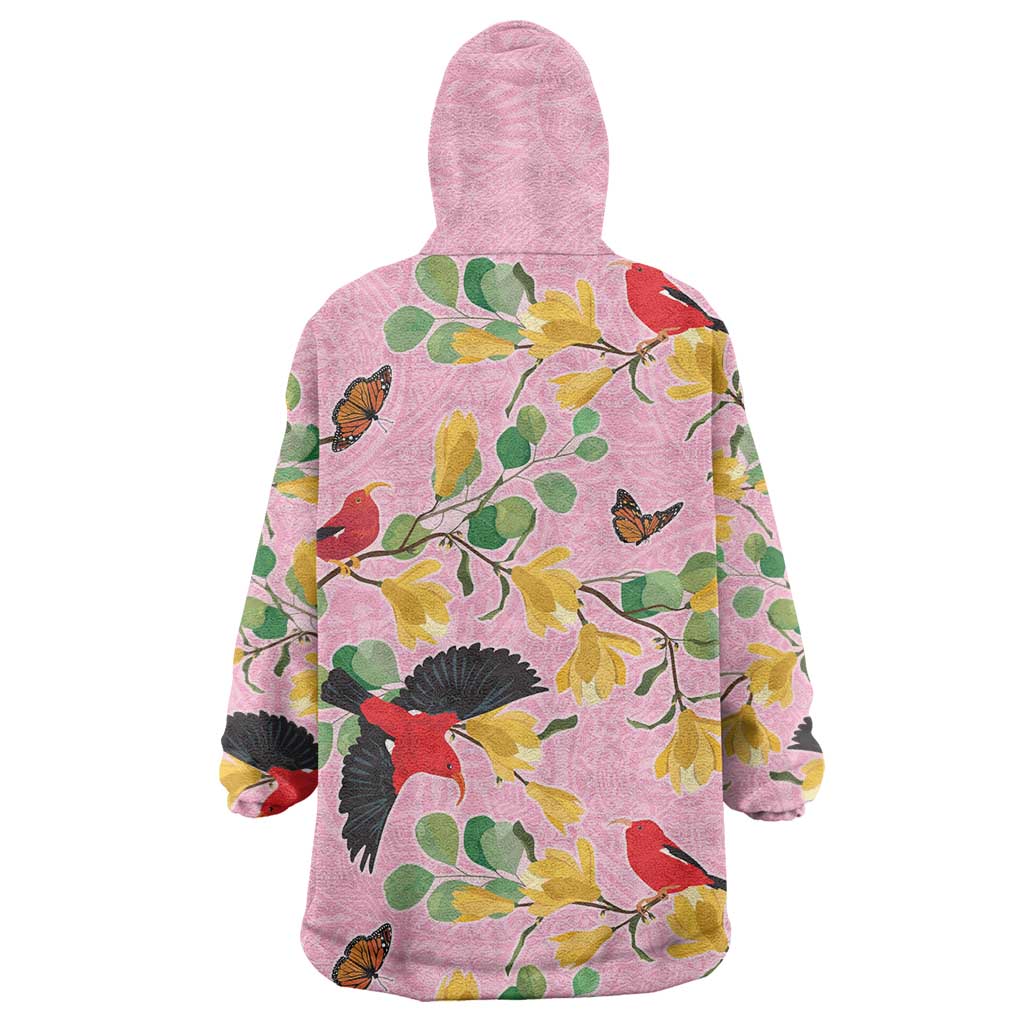 Aloha Hawaii Wearable Blanket Hoodie I'iwi on Mamane Pastel Pink LT7 - Polynesian Pride