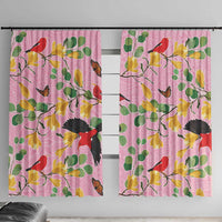 Aloha Hawaii Window Curtain I'iwi on Mamane Pastel Pink LT7 With Hooks Pink - Polynesian Pride