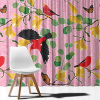 Aloha Hawaii Window Curtain I'iwi on Mamane Pastel Pink LT7 - Polynesian Pride