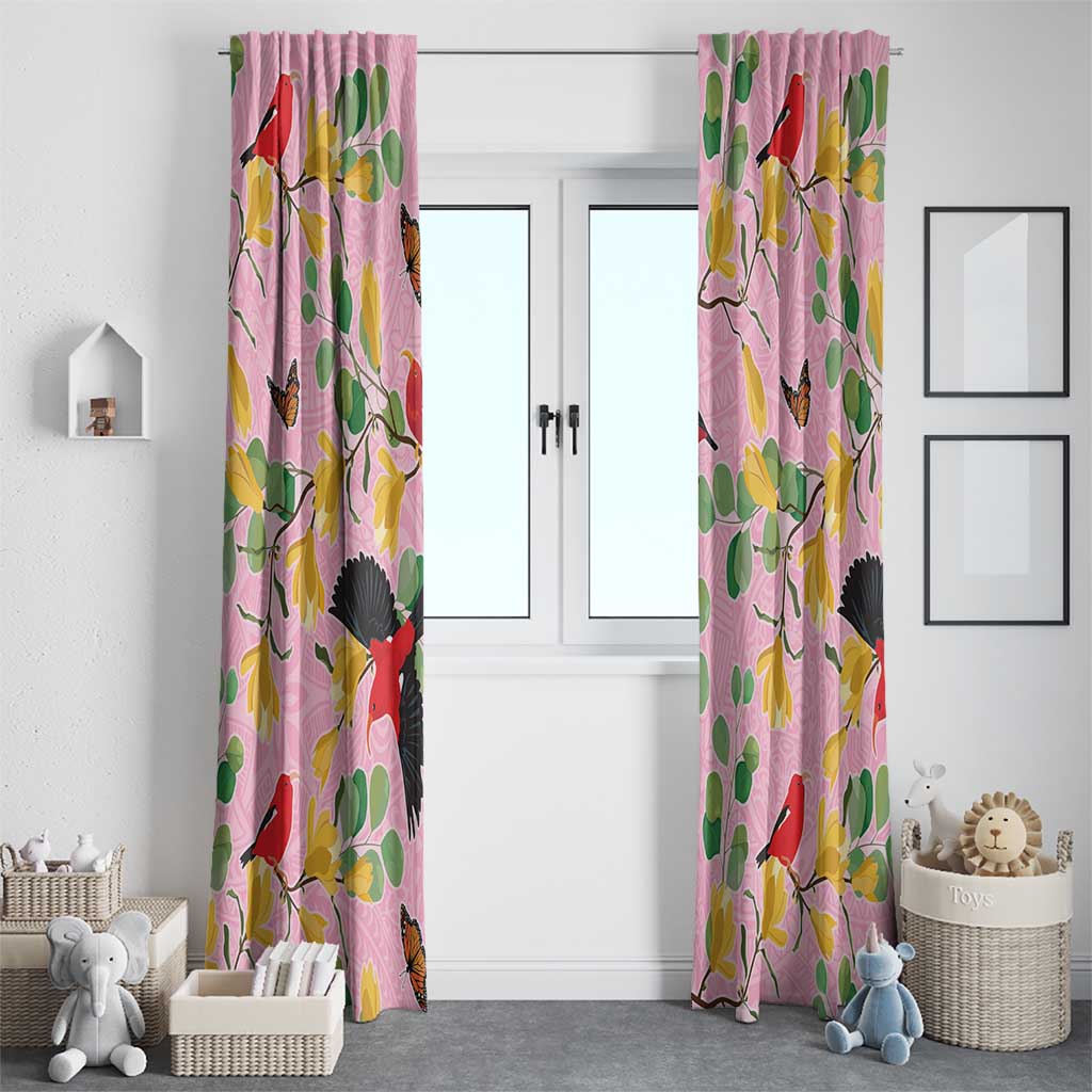 Aloha Hawaii Window Curtain I'iwi on Mamane Pastel Pink LT7 - Polynesian Pride