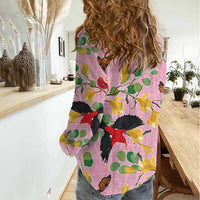 Aloha Hawaii Women Casual Shirt I'iwi on Mamane Pastel Pink