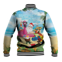 Have Yourself A Beachy Little Christmas Baseball Jacket with Santa Chilling - Polynesian Pride