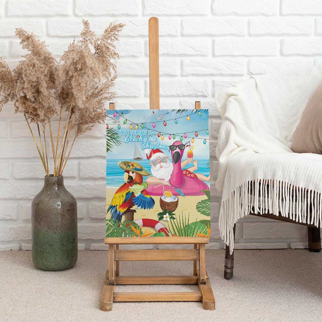 Have Yourself A Beachy Little Christmas Canvas Wall Art with Santa Chilling - Polynesian Pride