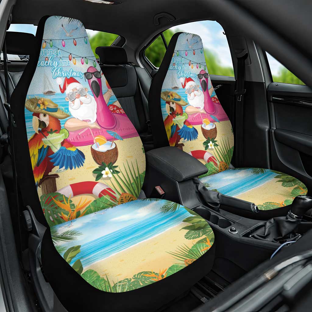 Have Yourself A Beachy Little Christmas Car Seat Cover with Santa Chilling - Polynesian Pride