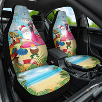Have Yourself A Beachy Little Christmas Car Seat Cover with Santa Chilling - Polynesian Pride