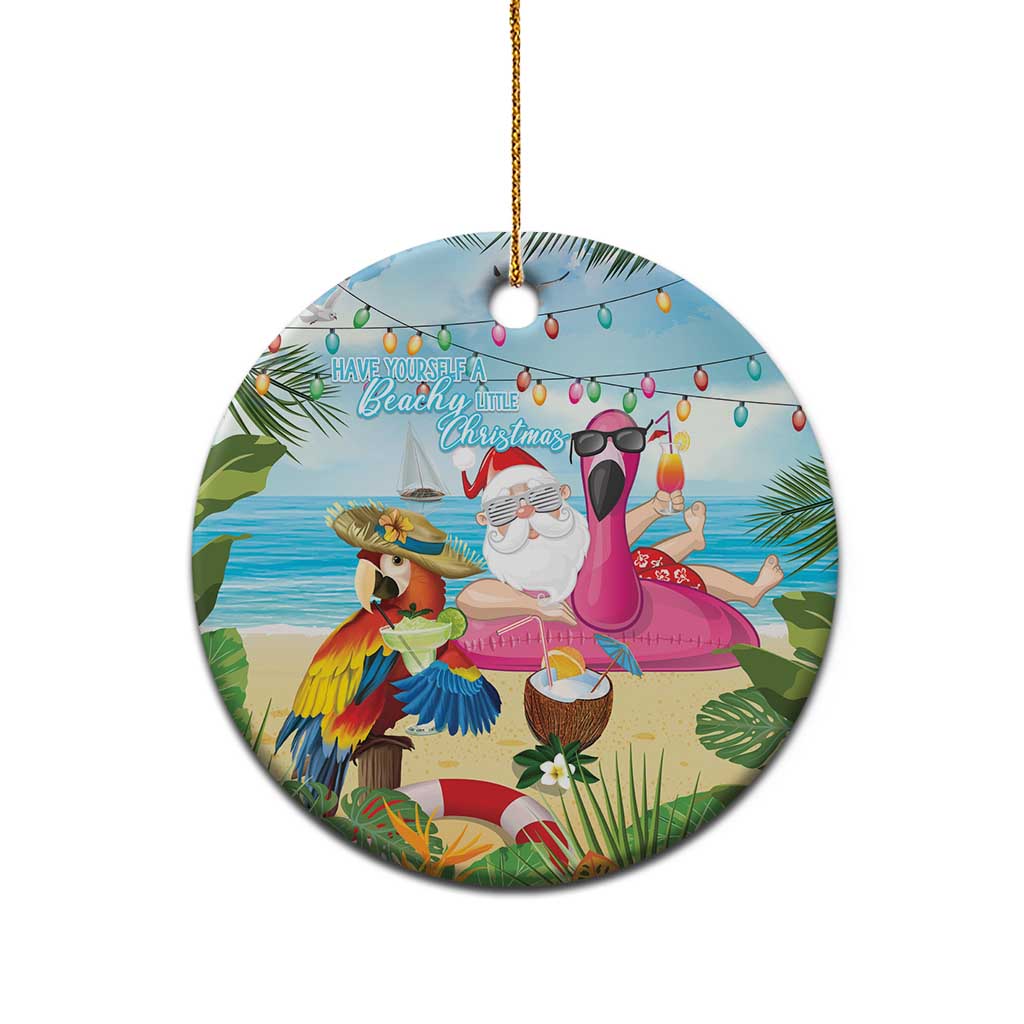 Have Yourself A Beachy Little Christmas Ceramic Ornament with Santa Chilling LT7 - Polynesian Pride
