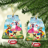 Have Yourself A Beachy Little Christmas Ceramic Ornament with Santa Chilling LT7 Bell Flake Colorful - Polynesian Pride