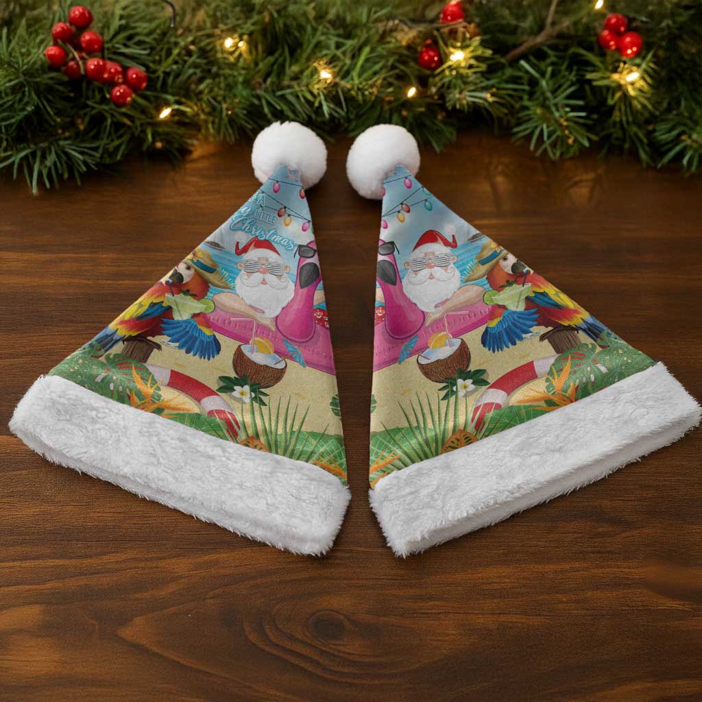 Have Yourself A Beachy Little Christmas Santa Hat with Santa Chilling - Polynesian Pride