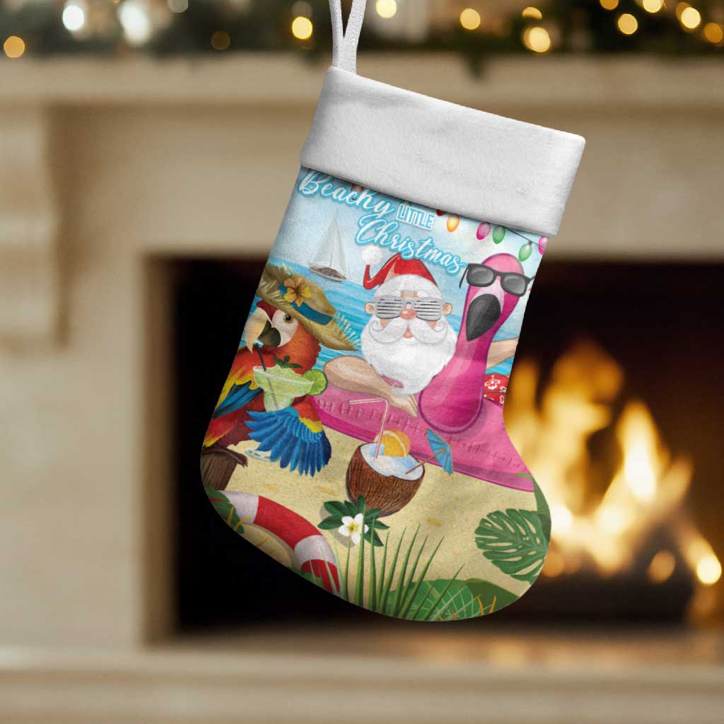 Have Yourself A Beachy Little Christmas Stocking with Santa Chilling - Polynesian Pride