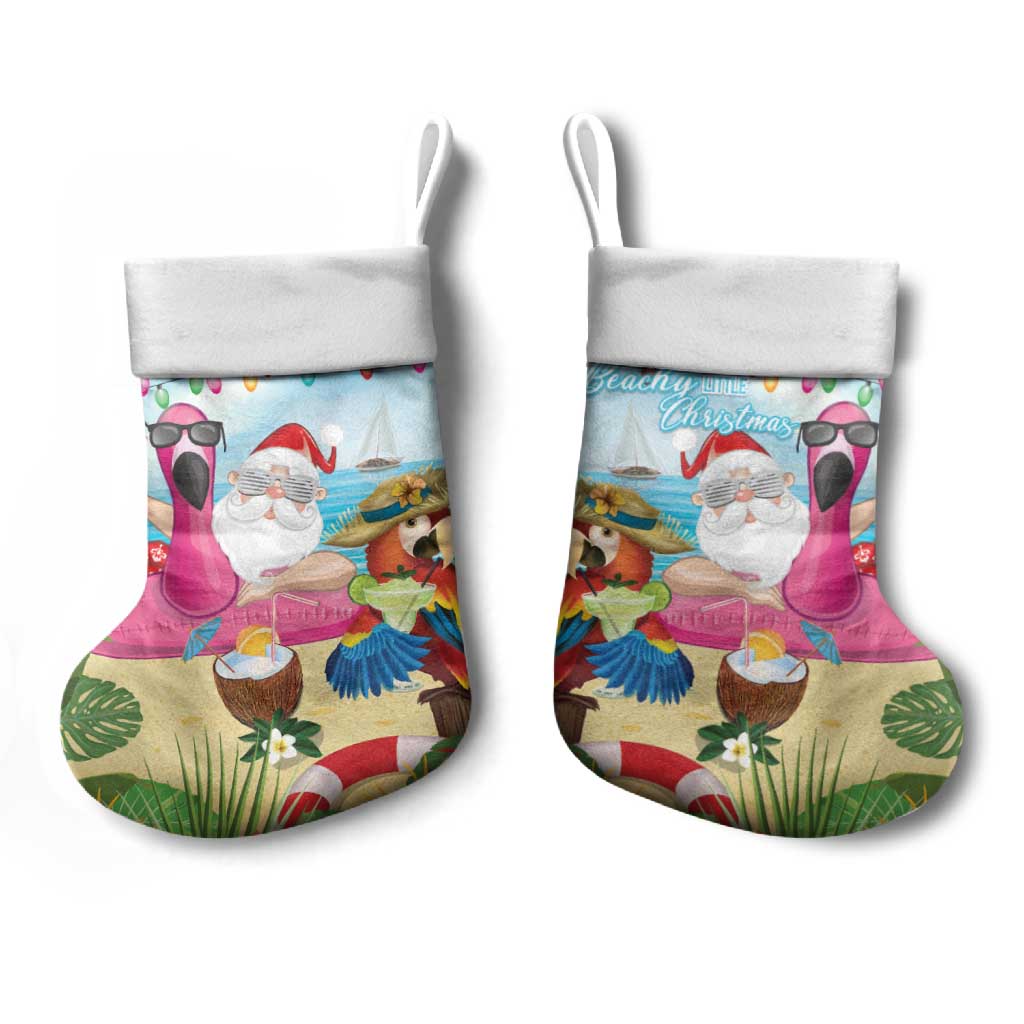 Have Yourself A Beachy Little Christmas Stocking with Santa Chilling - Polynesian Pride