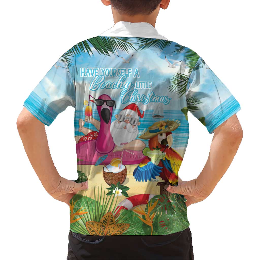 Have Yourself A Beachy Little Christmas Hawaiian Shirt with Santa Chilling - Polynesian Pride