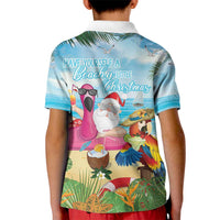 Have Yourself A Beachy Little Christmas Kid Polo Shirt with Santa Chilling LT7 - Polynesian Pride