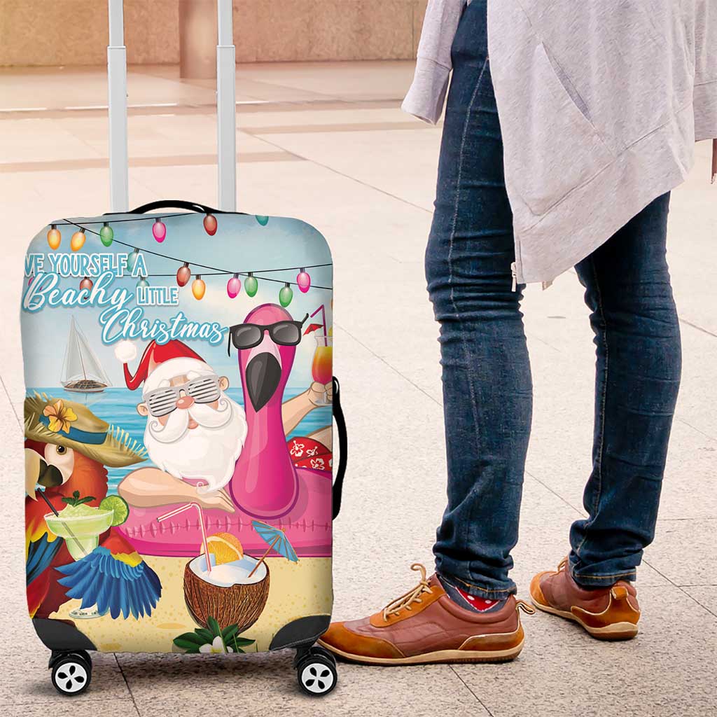 Have Yourself A Beachy Little Christmas Luggage Cover with Santa Chilling - Polynesian Pride